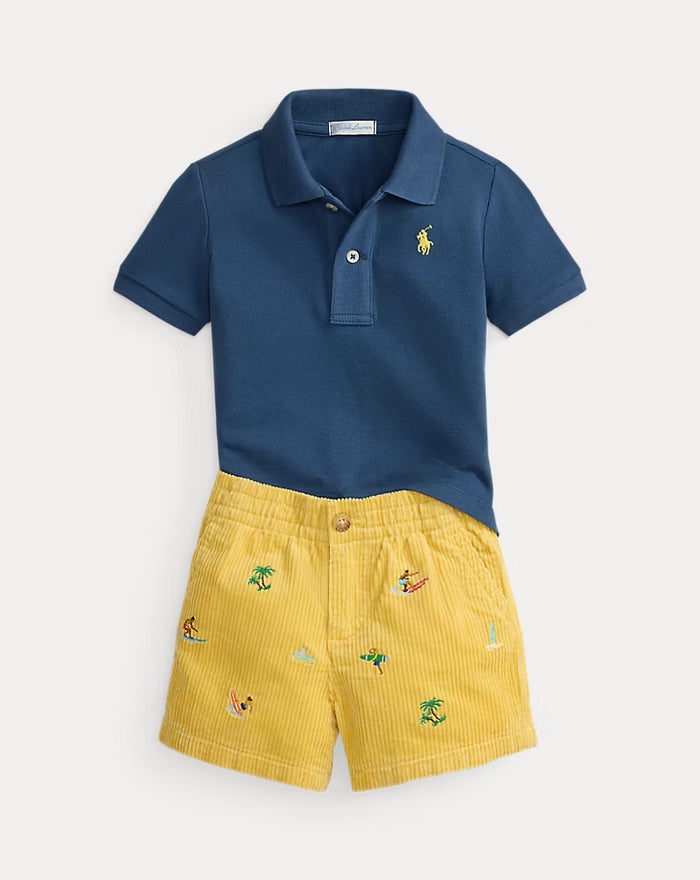 Polo Shirt with Short in Blue - Madison's Niche