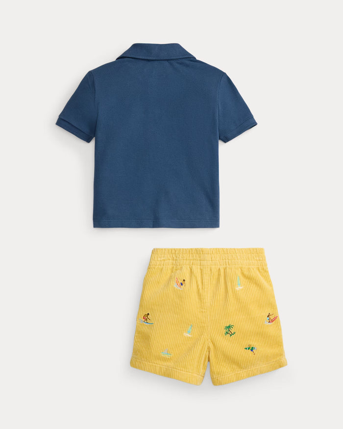 Polo Shirt with Short in Blue - Madison's Niche