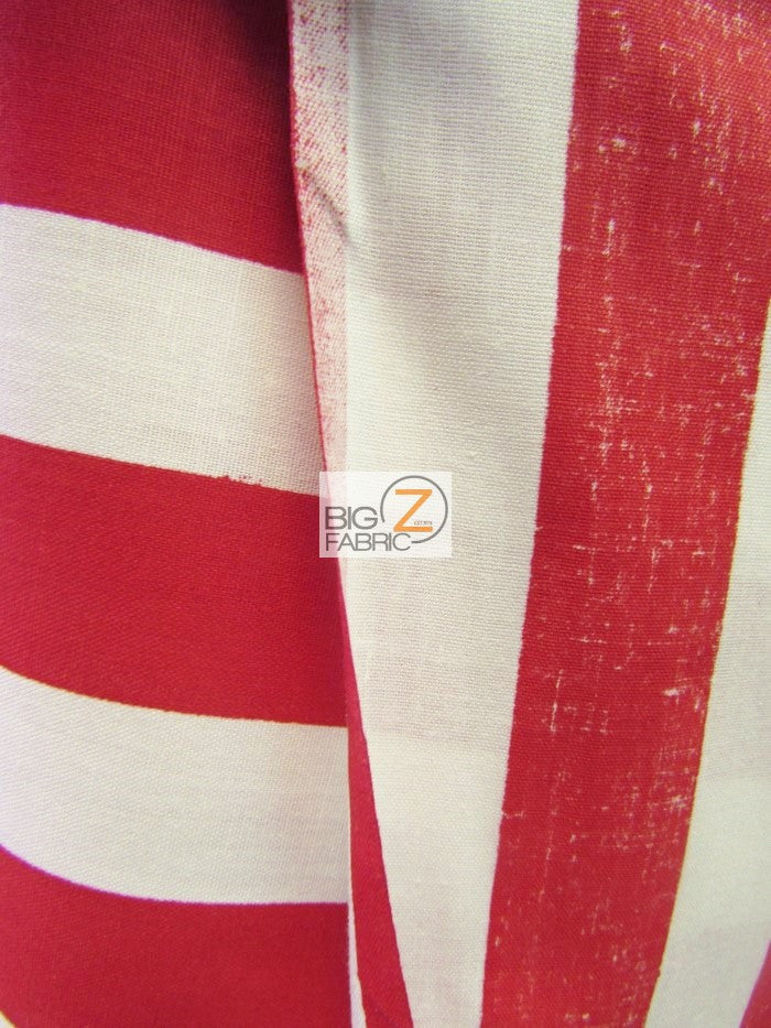 Poly Cotton 1 Inch Stripe Fabric / Navy/White / Sold By The Yard
