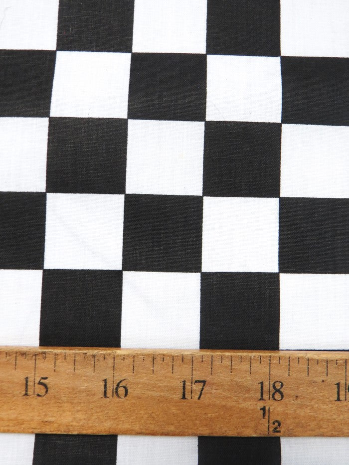 Poly Cotton Printed Fabric Square Checkered / Red/White / Sold By The Yard