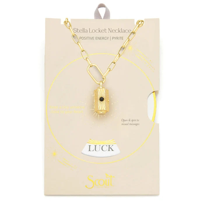 Positive Energy Stella Necklace in Pyrite Gold - Madison's Niche