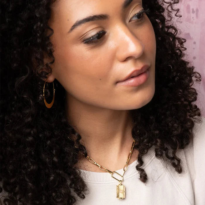 Positive Energy Stella Necklace in Pyrite Gold - Madison's Niche