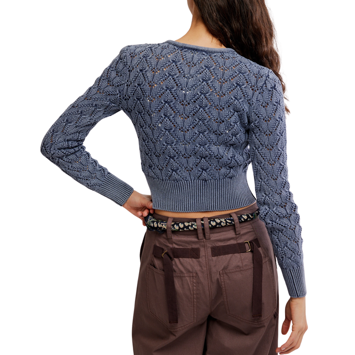 Pretty In Pointelle Cardi in Navy