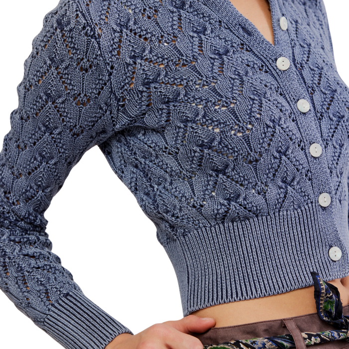 Pretty In Pointelle Cardi in Navy