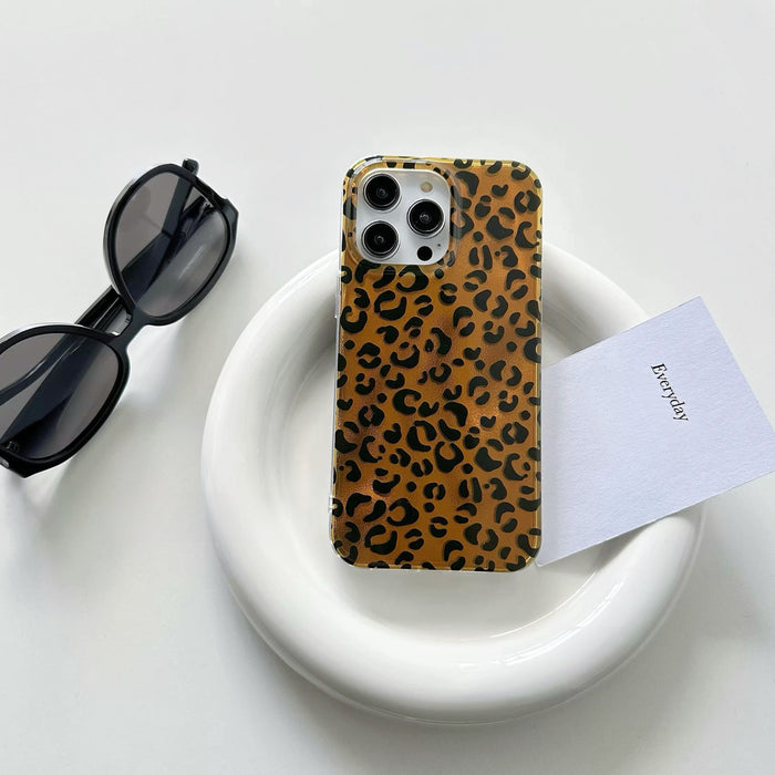 Front view of Printed Leopard Case. Timeless high-contrast leopard motif on an impact-resistant base.