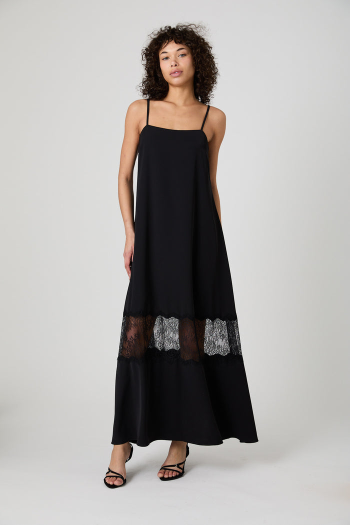 Quinn Crepe Lace Maxi Dress