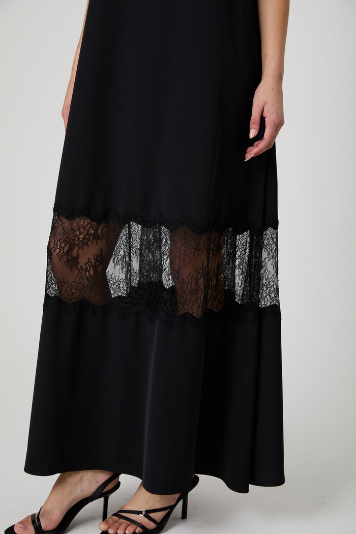 Quinn Crepe Lace Maxi Dress