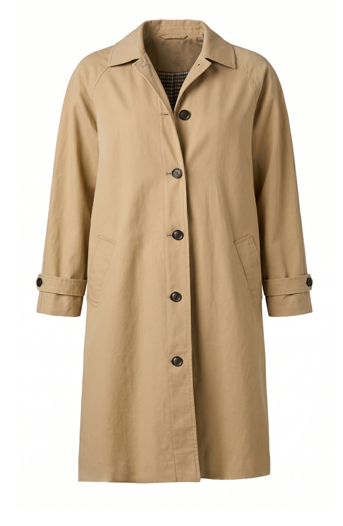Raglan Sleeve Coat with Pleat