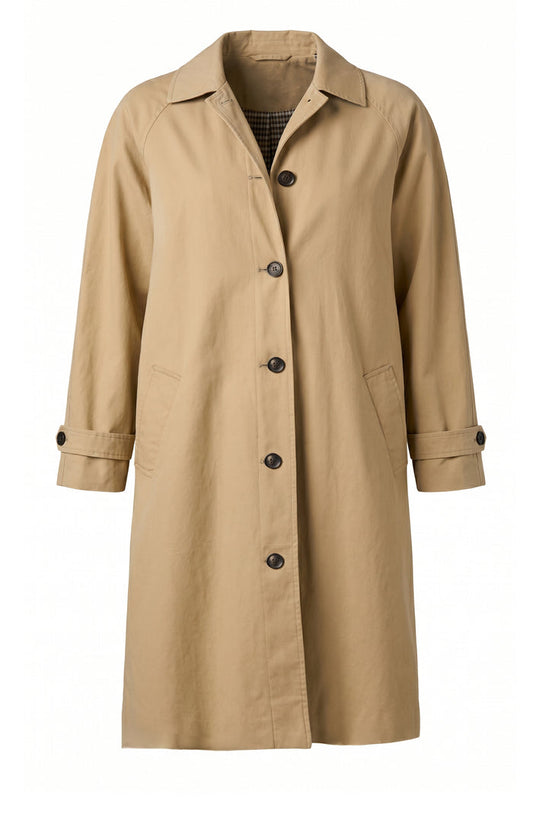 Raglan Sleeve Coat with Pleat