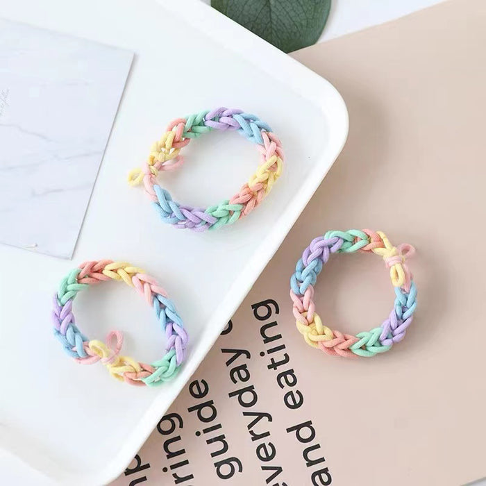 Three cream Rainbow Hair Ring shown together, great for everyday styling and gifting.