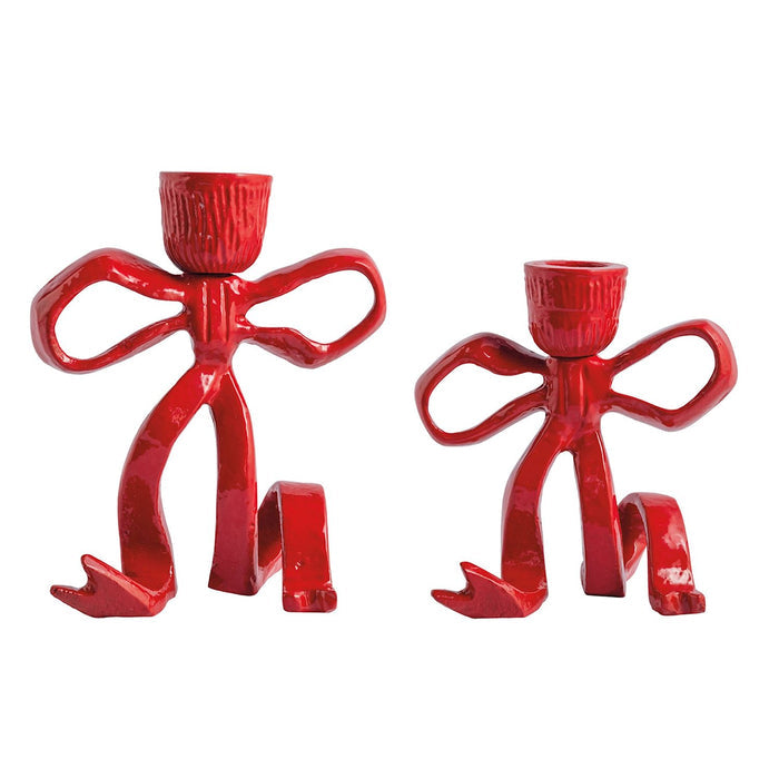 Red Bow Taper Holder