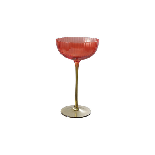 Red & Olive Coupe Glass