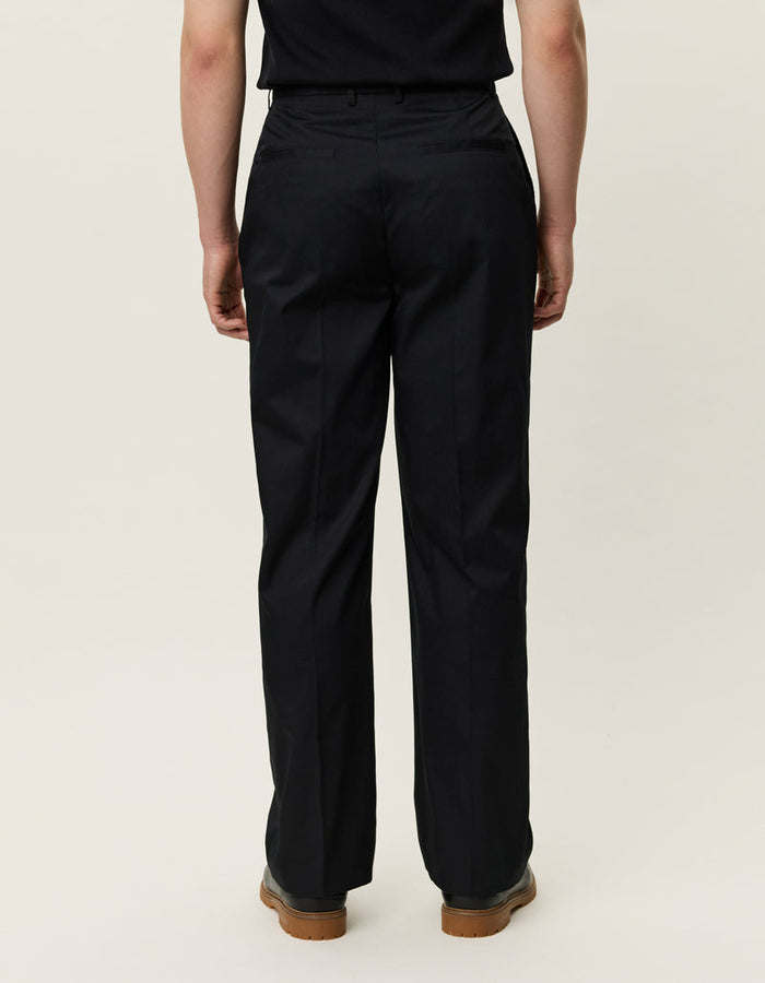 Reece Pleated Twill Pants - Black