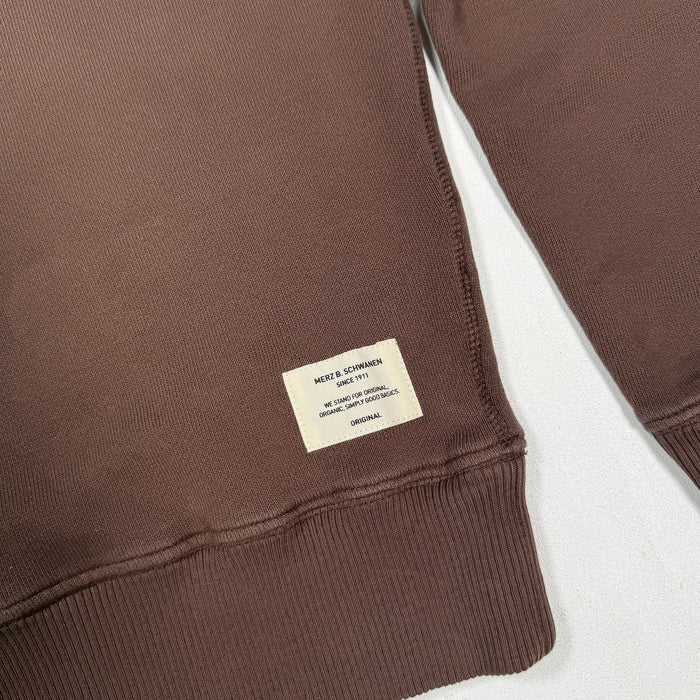 Retro Fleece Raglan Cotton Sweatshirt - Chocolate