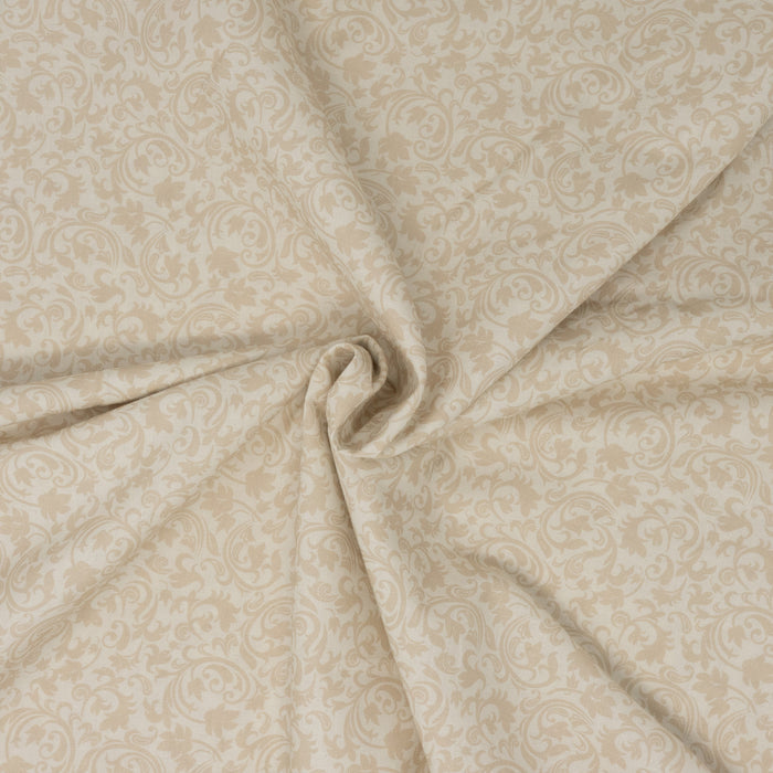Roc-lon 100% Cotton, 108" Wide, Quilt Backing, Baroque Beige Pattern, Cut by Yard