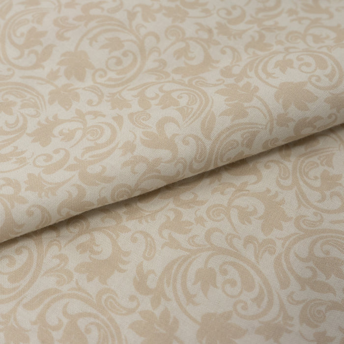 Roc-lon 100% Cotton, 108" Wide, Quilt Backing, Baroque Beige Pattern, Cut by Yard