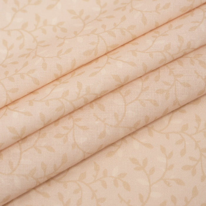 Roc-lon 100% Cotton, 108" Wide, Quilt Backing, Leaves Beige, Cut By Yard