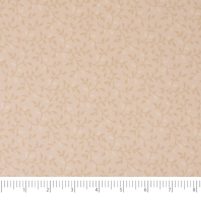 Roc-lon 100% Cotton, 108" Wide, Quilt Backing, Leaves Beige, Cut By Yard
