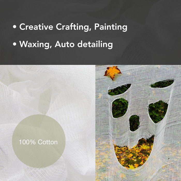 Roc-lon  100% Cotton, Muslin, Cheesecloth, Halloween Outdoors Party, Decoration Fabric, White 6 Yard