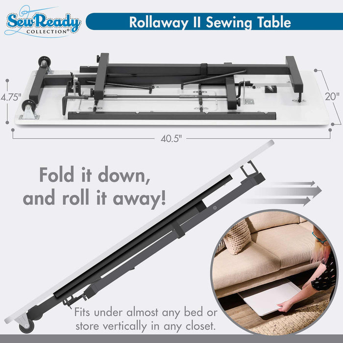 Rollaway II Sewing Table Black / White