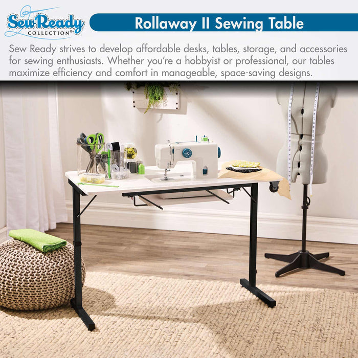 Rollaway II Sewing Table Black / White