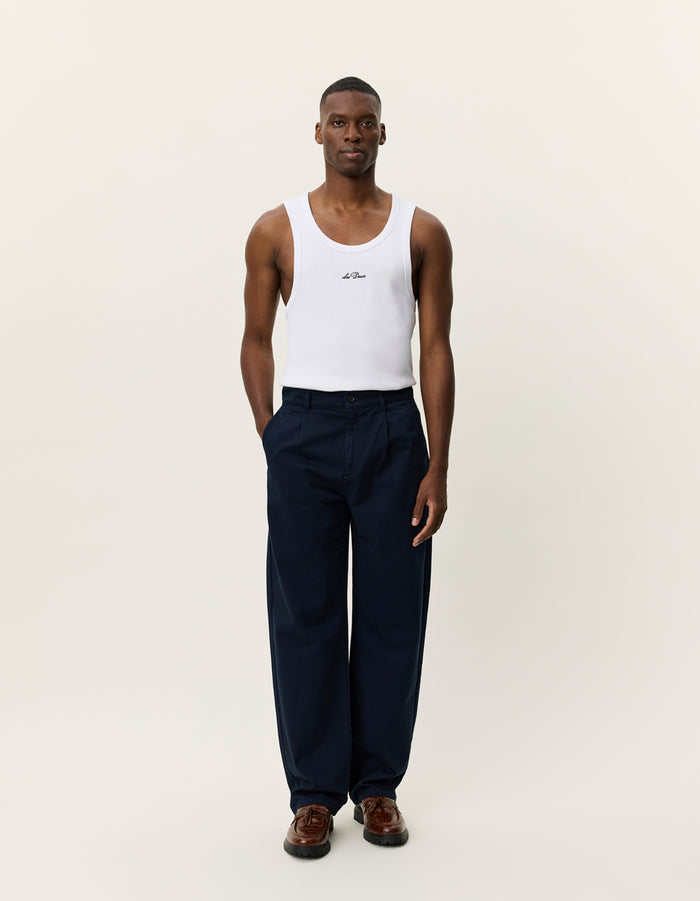 Romeo Pleated Chino Pants - Navy