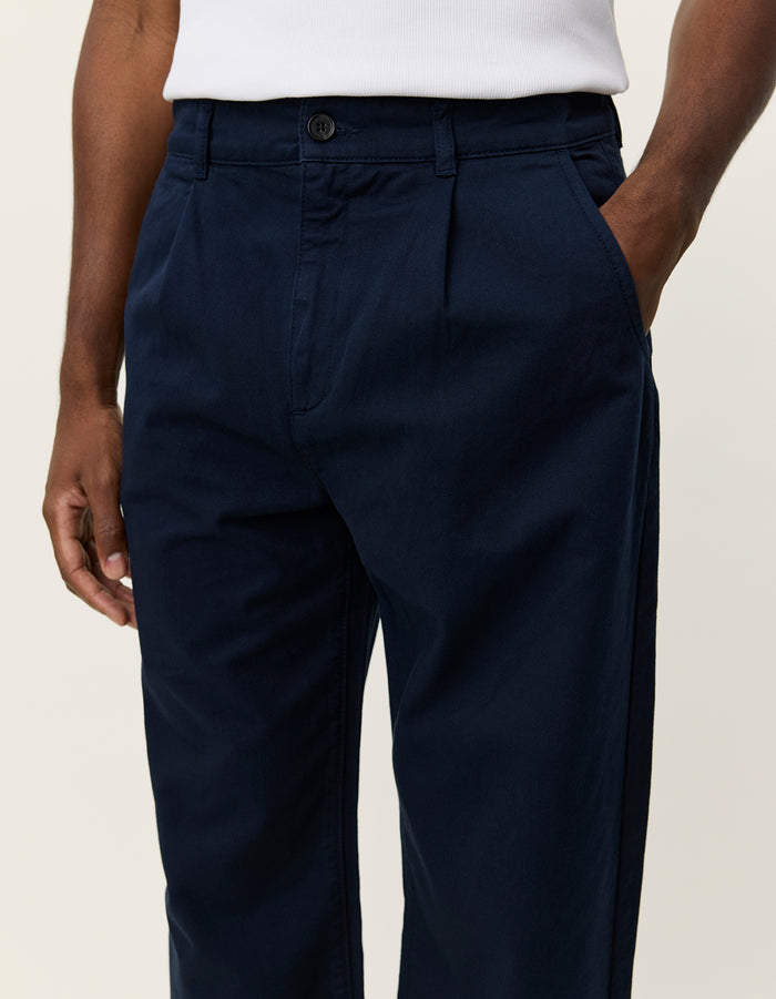Romeo Pleated Chino Pants - Navy