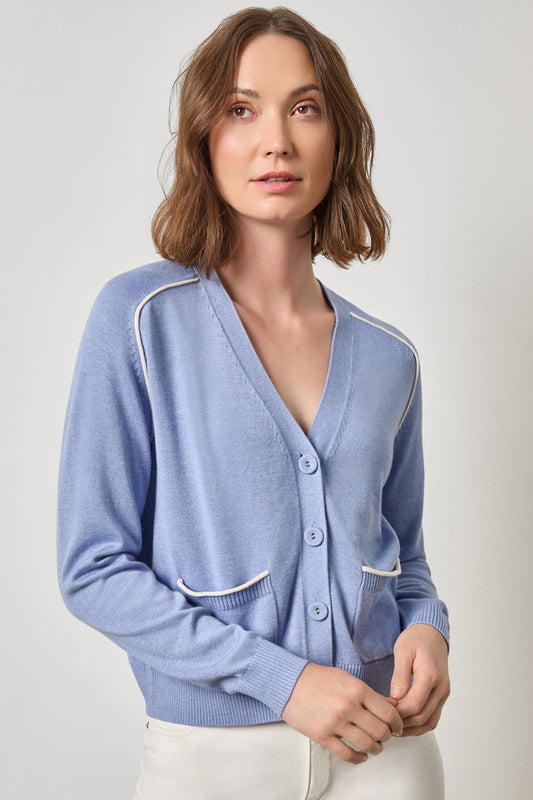 Saddle Sleeve V-Neck Cardigan - Madison's Niche