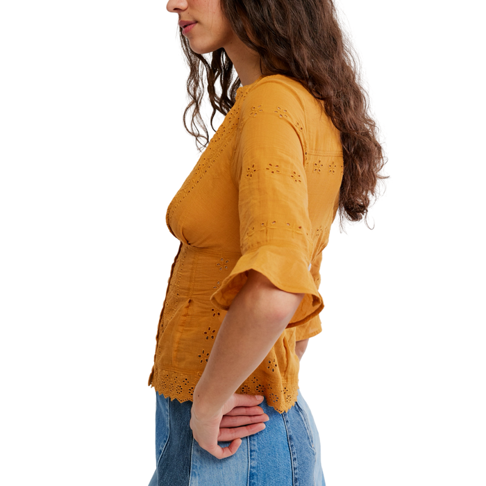 Salone Eyelet Top in Bronzer