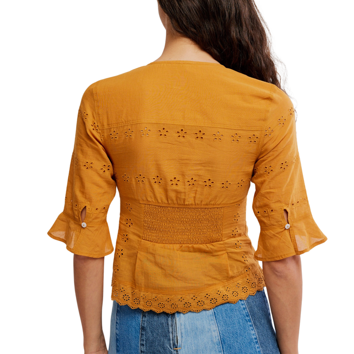 Salone Eyelet Top in Bronzer