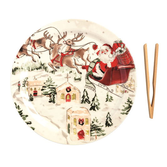 Santa Scene Plate Set