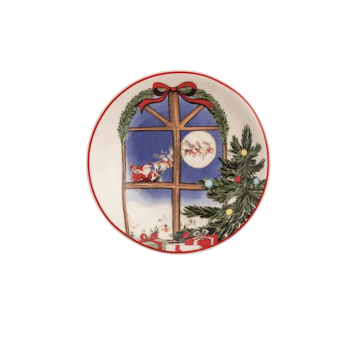 Santa Scene Tidbit Plate
