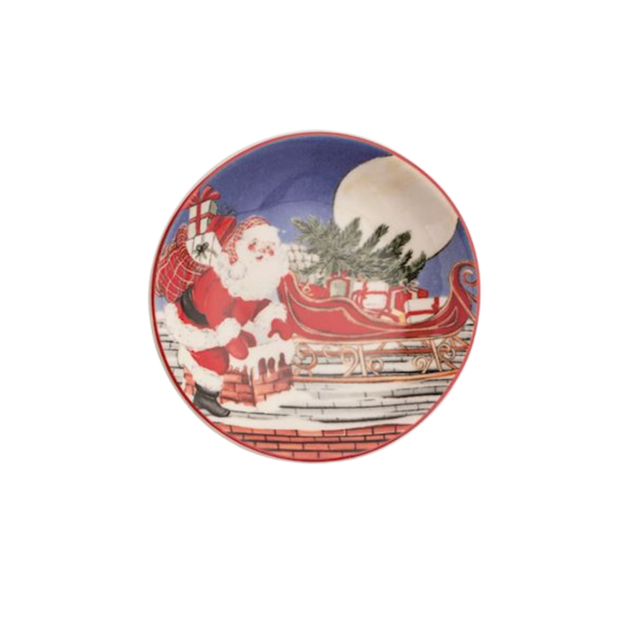 Santa Scene Tidbit Plate