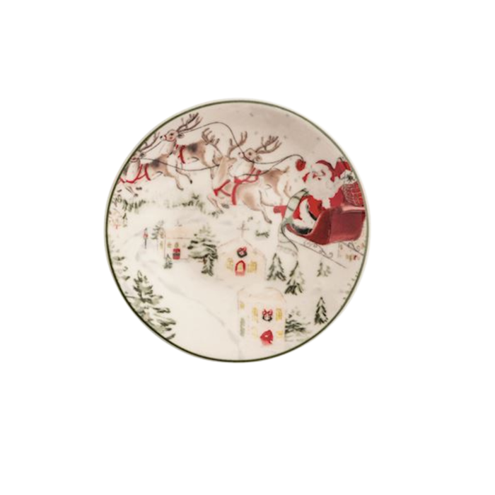 Santa Scene Tidbit Plate