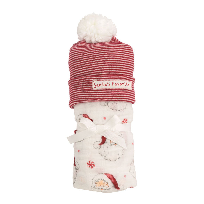 Santa Swaddle And Hat Set