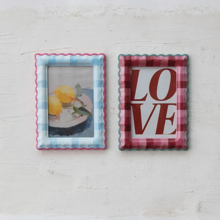 Scalloped Plaid 4X6 Frame - Madison's Niche