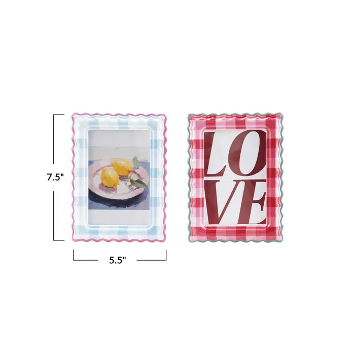 Scalloped Plaid 4X6 Frame - Madison's Niche