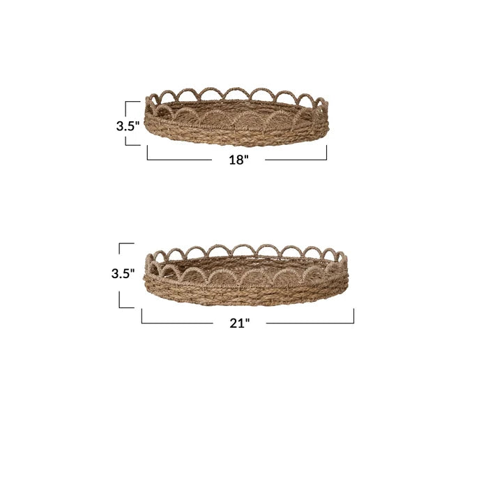 Scalloped Seagrass Tray - Madison's Niche