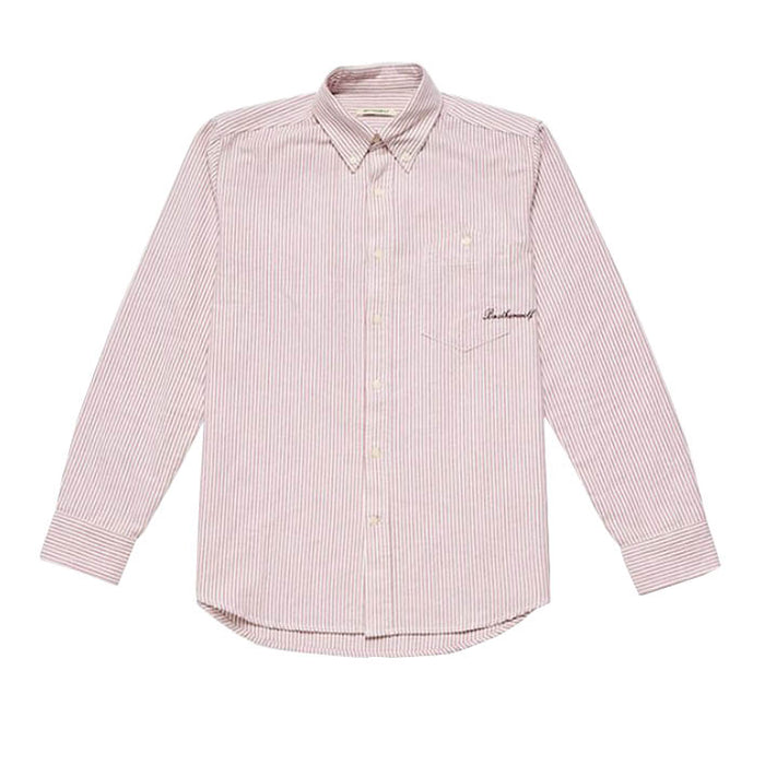 Script Button Down Shirt - Bordeaux Stripe