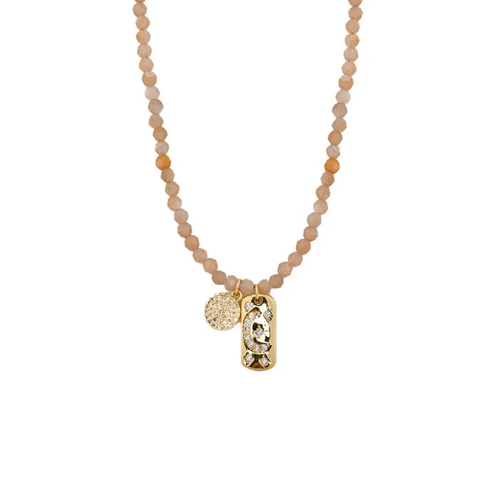 Semiprecious Stone Necklace in Orange Jade - Madison's Niche