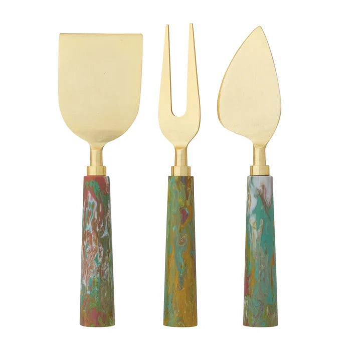 Set of 3 Marbled Cheese Knives - Madison's Niche