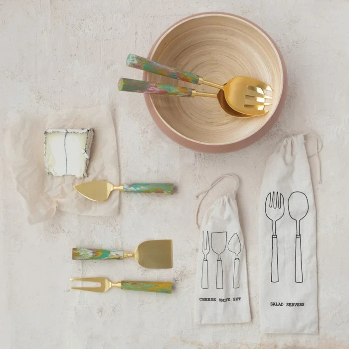 Set of 3 Marbled Cheese Knives - Madison's Niche