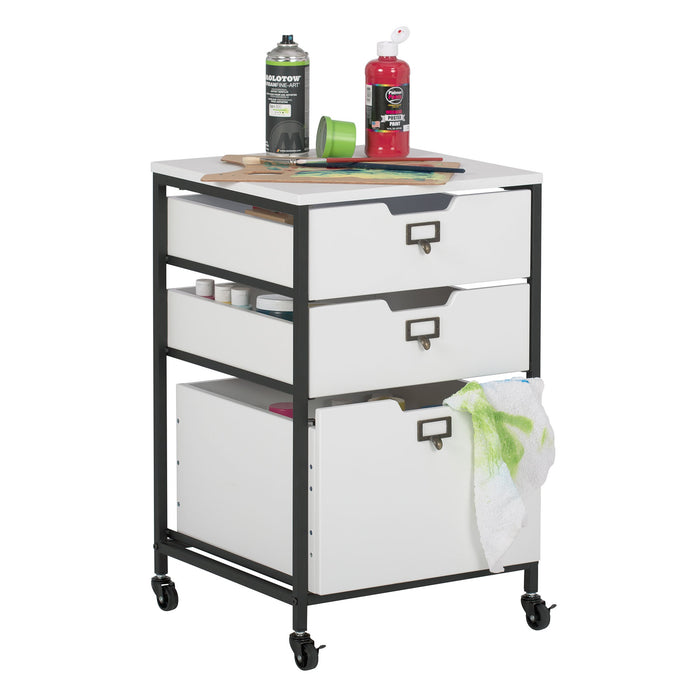 Sew Ready 3 Drawer Organizer Charcoal / Black / White