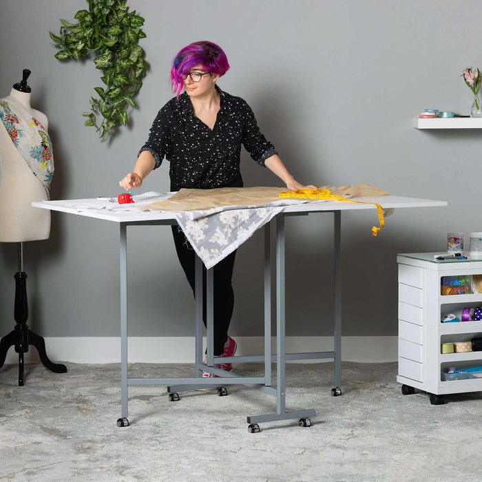 Sew Ready Craft & Cutting Table Silver / White