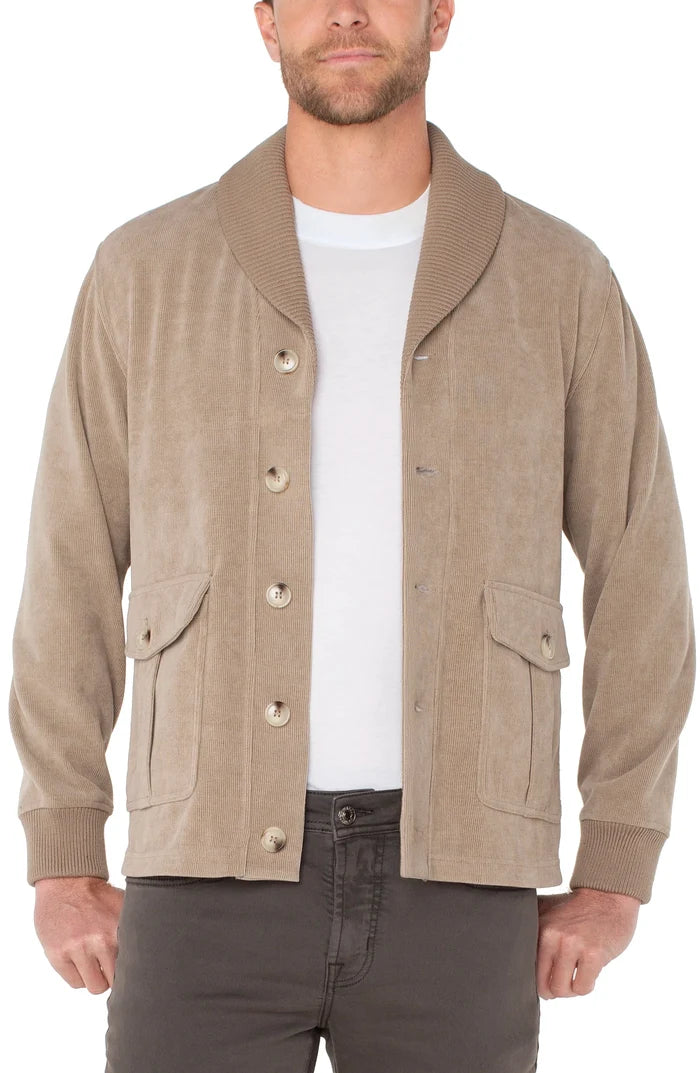 Shawl Collar Cardigan in Taupe - Madison's Niche