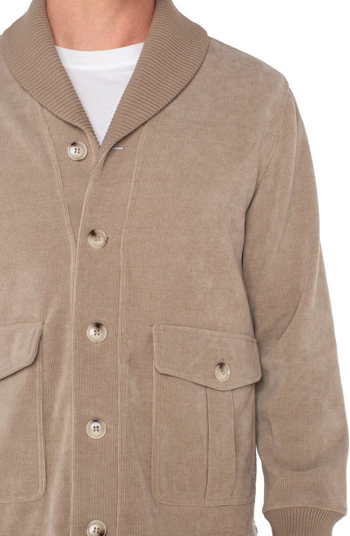 Shawl Collar Cardigan in Taupe - Madison's Niche