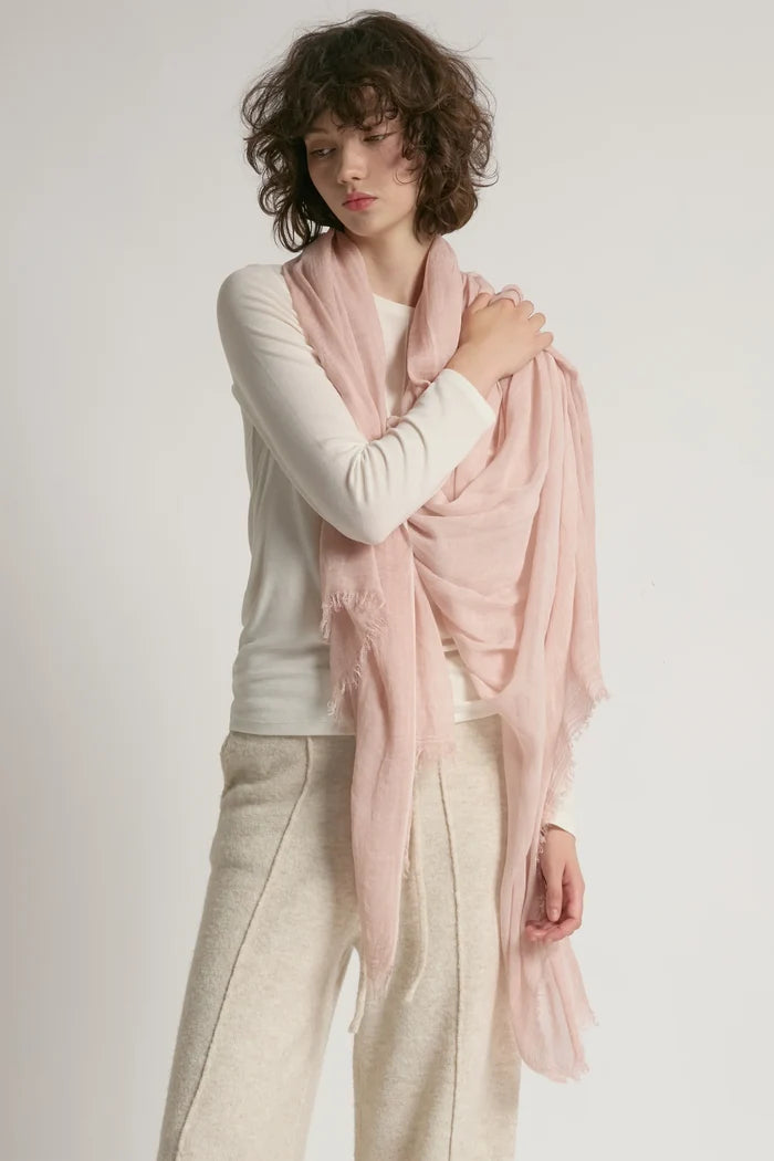 Sheer Cotton Long Scarf in Blush - Madison's Niche
