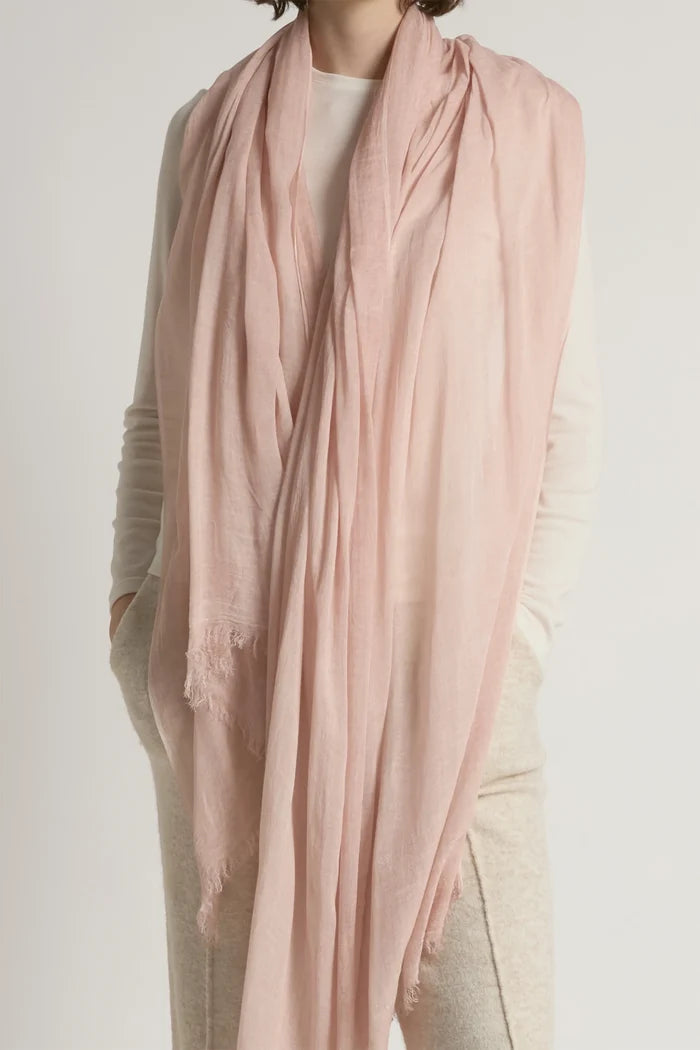 Sheer Cotton Long Scarf in Blush - Madison's Niche