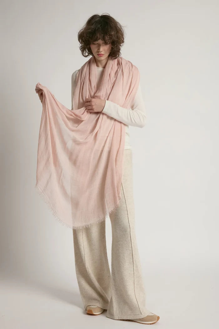 Sheer Cotton Long Scarf in Blush - Madison's Niche