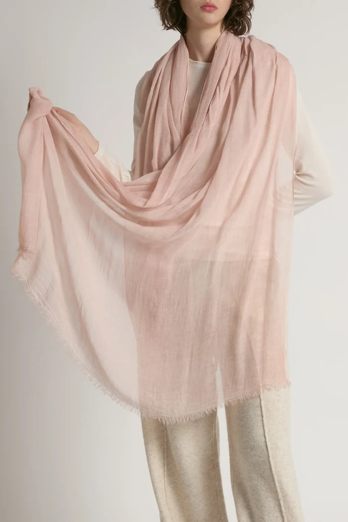 Sheer Cotton Long Scarf in Blush - Madison's Niche
